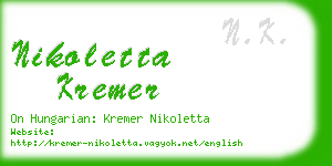 nikoletta kremer business card